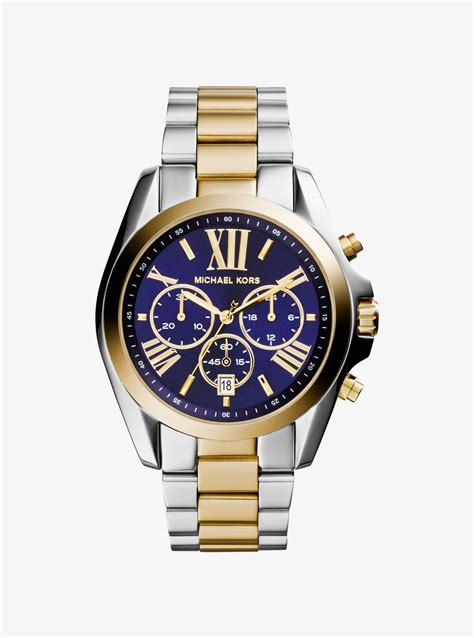 michael kors bradshaw 2 tone watch|Michael Kors bradshaw chronograph watch.